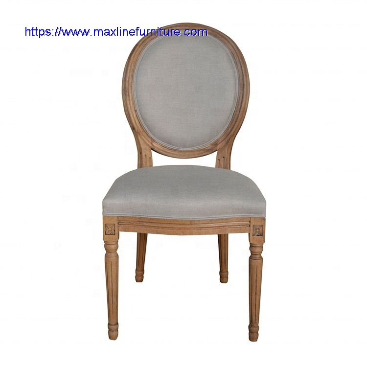 Traditional Rounded Chair Vintage Style Round Back Upholstered Oak Dining Chair